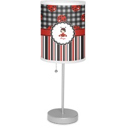 Ladybugs & Stripes 7" Drum Lamp with Shade Linen (Personalized)