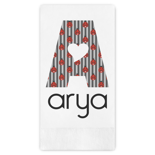 Custom Ladybugs & Stripes Guest Paper Towels - Full Color (Personalized)