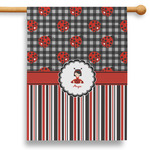 Ladybugs & Stripes 28" House Flag (Personalized)