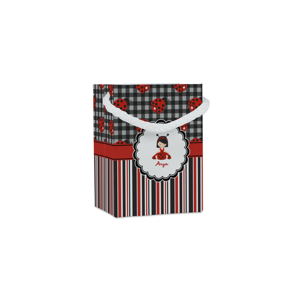 Custom Ladybugs & Stripes Jewelry Gift Bags - Gloss (Personalized)