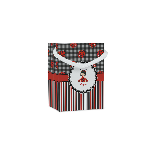 Custom Ladybugs & Stripes Jewelry Gift Bags - Matte (Personalized)