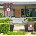 Ladybugs & Stripes Large Garden Flag - Single Sided (Personalized)