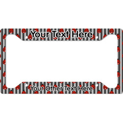 Ladybugs & Stripes License Plate Frame - Style A (Personalized)