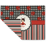 Ladybugs & Stripes Double-Sided Linen Placemat - Single w/ Name or Text