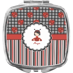 Ladybugs & Stripes Compact Makeup Mirror (Personalized)