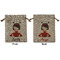 Ladybugs & Stripes Medium Burlap Gift Bag - Front and Back