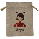 Ladybugs & Stripes Burlap Gift Bag (Personalized)