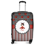 Ladybugs & Stripes Suitcase - 24" Medium - Checked (Personalized)