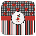 Ladybugs & Stripes Memory Foam Bath Mat - 48"x48" (Personalized)