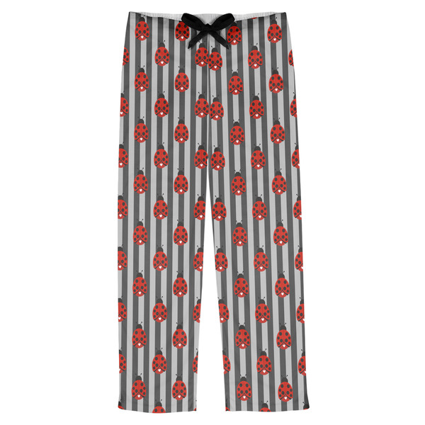 Custom Ladybugs & Stripes Mens Pajama Pants - L