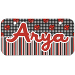 Ladybugs & Stripes Mini/Bicycle License Plate (2 Holes) (Personalized)