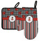 Ladybugs & Stripes Neoprene Oven Mitt and Pot Holder Set - Left