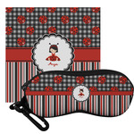 Ladybugs & Stripes Eyeglass Case & Cloth (Personalized)