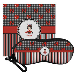 Ladybugs & Stripes Eyeglass Case & Cloth (Personalized)