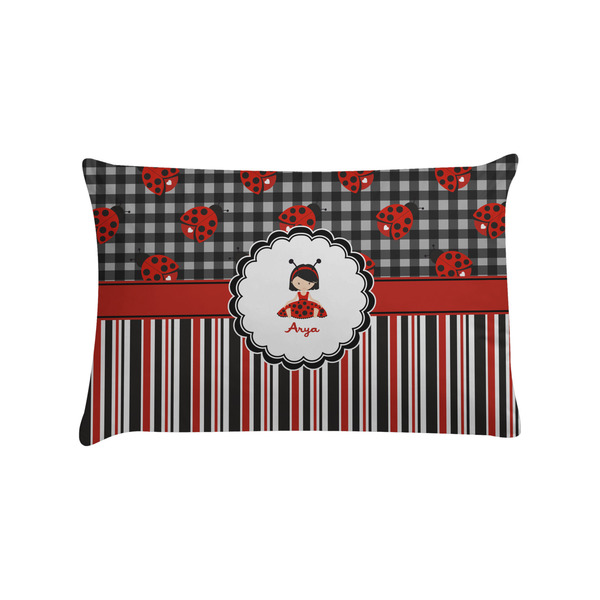 Custom Ladybugs & Stripes Pillow Case - Standard (Personalized)