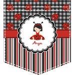 Ladybugs & Stripes Iron On Faux Pocket (Personalized)
