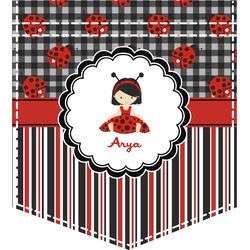 Ladybugs & Stripes Iron On Faux Pocket (Personalized)