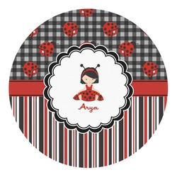 Ladybugs & Stripes Round Decal - Large (Personalized)