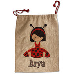 Ladybugs & Stripes Santa Sack - Front (Personalized)