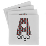 Ladybugs & Stripes Absorbent Stone Coasters - Set of 4 (Personalized)