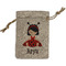 Ladybugs & Stripes Small Burlap Gift Bag - Front