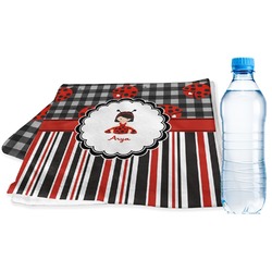 Ladybugs & Stripes Sports & Fitness Towel (Personalized)