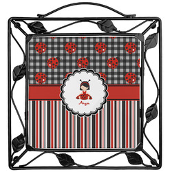 Ladybugs & Stripes Square Trivet (Personalized)
