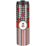 Ladybugs & Stripes Stainless Steel Skinny Tumbler - 20 oz (Personalized)