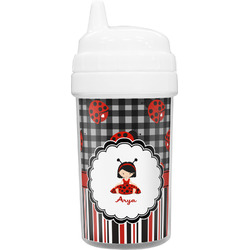 Ladybugs & Stripes Toddler Sippy Cup (Personalized)