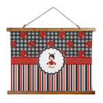 Ladybugs & Stripes Wall Hanging Tapestry - Wide (Personalized)