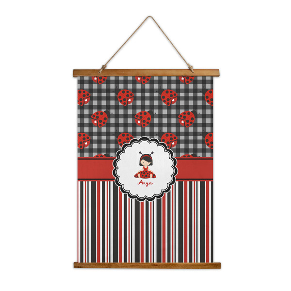 Custom Ladybugs & Stripes Wall Hanging Tapestry - Tall (Personalized)