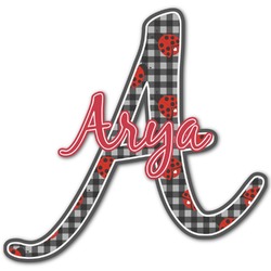 Ladybugs & Stripes Name & Initial Decal - Up to 18"x18" (Personalized)