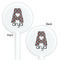 Ladybugs & Stripes White Plastic 5.5" Stir Stick - Double Sided - Round - Front & Back