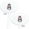 Ladybugs & Stripes White Plastic 7" Stir Stick - Double Sided - Oval - Front & Back