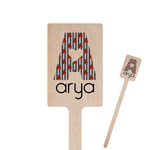 Ladybugs & Stripes 6.25" Rectangle Wooden Stir Sticks - Double Sided (Personalized)