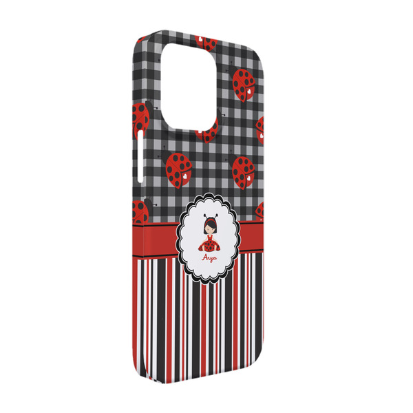 Custom Ladybugs & Stripes iPhone Case - Plastic - iPhone 13 (Personalized)