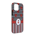 Ladybugs & Stripes iPhone Case - Rubber Lined - iPhone 13 Pro (Personalized)