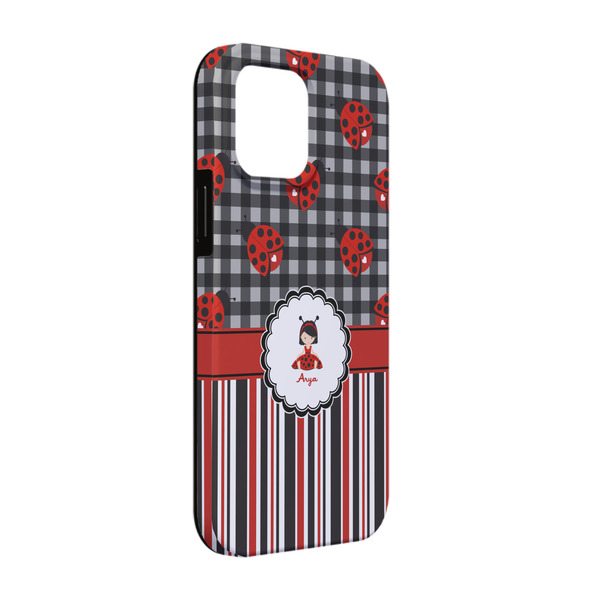 Custom Ladybugs & Stripes iPhone Case - Rubber Lined - iPhone 13 (Personalized)