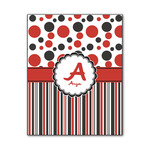 Red & Black Dots & Stripes Wood Print - 11x14 (Personalized)