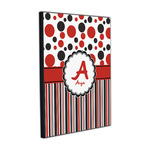 Red & Black Dots & Stripes Wood Prints (Personalized)
