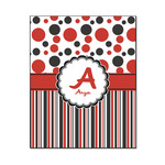 Red & Black Dots & Stripes Wood Print - 16x20 (Personalized)