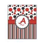 Red & Black Dots & Stripes Wood Print - 20x24 (Personalized)