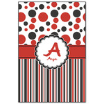 Red & Black Dots & Stripes Wood Print - 20x30 (Personalized)