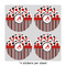 Red & Black Dots & Stripes 4" Multipurpose Round Labels - Sheet