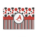 Red & Black Dots & Stripes 4' x 6' Patio Rug (Personalized)