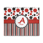 Red & Black Dots & Stripes 8' x 10' Patio Rug (Personalized)