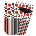 Red & Black Dots & Stripes Adult Ankle Socks