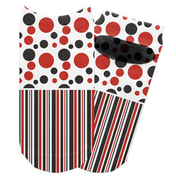 Red & Black Dots & Stripes Adult Ankle Socks