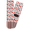 Red & Black Dots & Stripes Adult Crew Socks - Single Pair - Front and Back