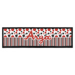 Red & Black Dots & Stripes Bar Mat (Personalized)